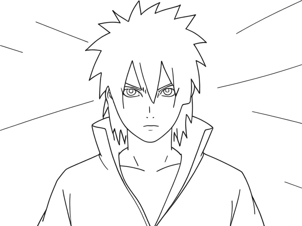 Sasuke Uchiha Kämpferpose Ausmalbild