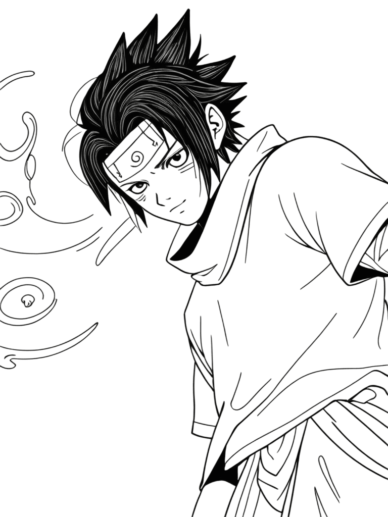 Sasuke Uchiha Porträt Ausmalbild