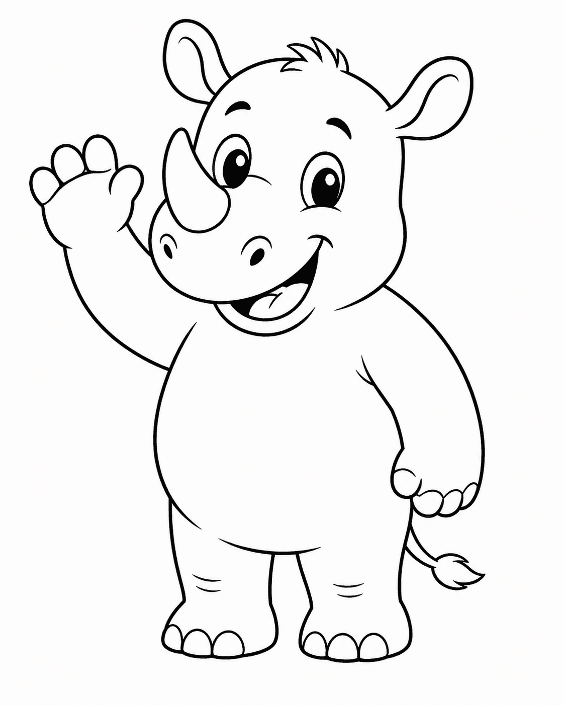 Nashorn für Kinder Ausmalbild