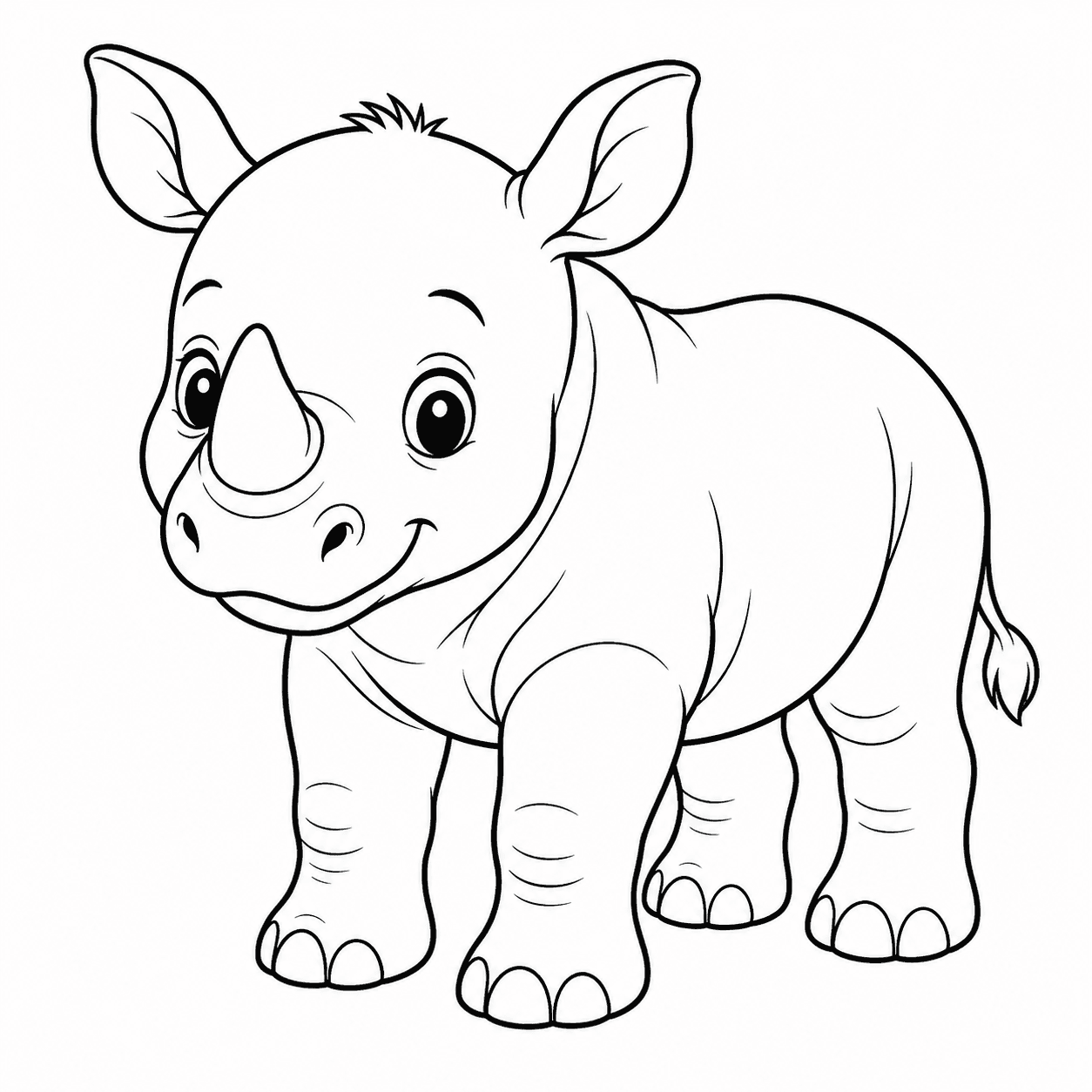 Nashornbaby Ausmalbild