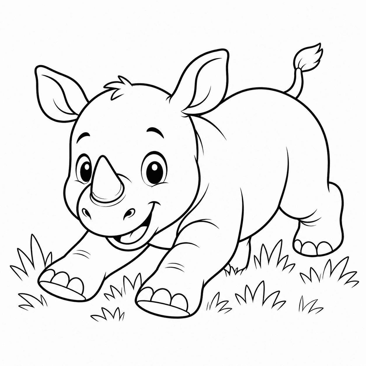 Spielendes Nashorn Ausmalbild