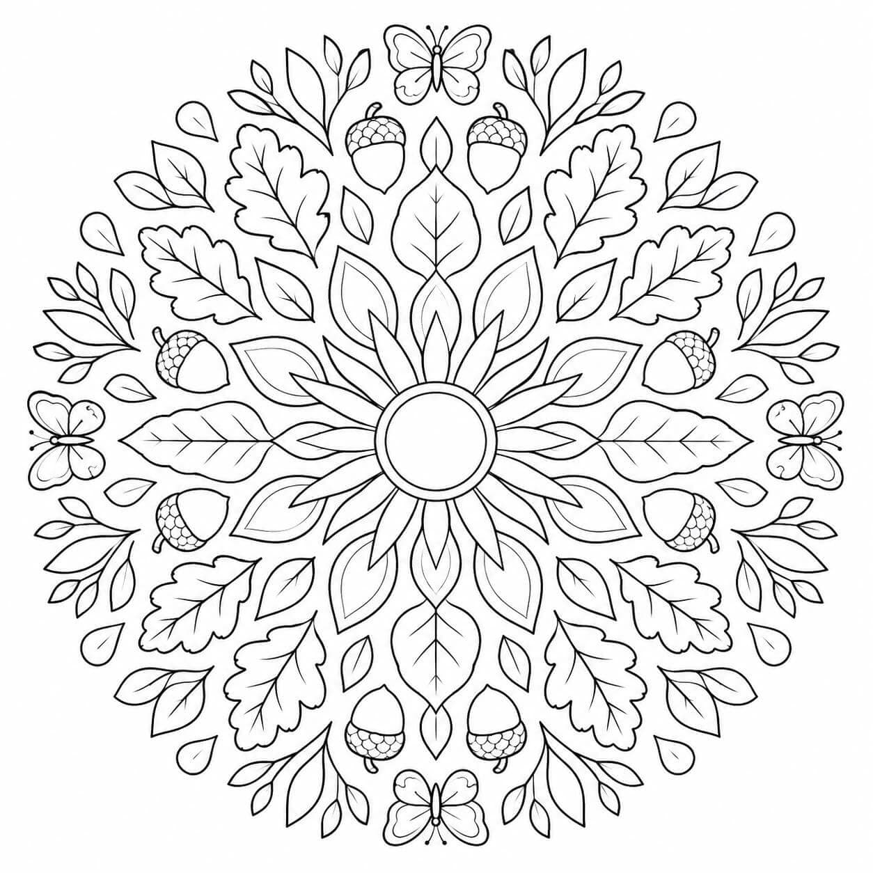 Natur Mandala Ausmalbild