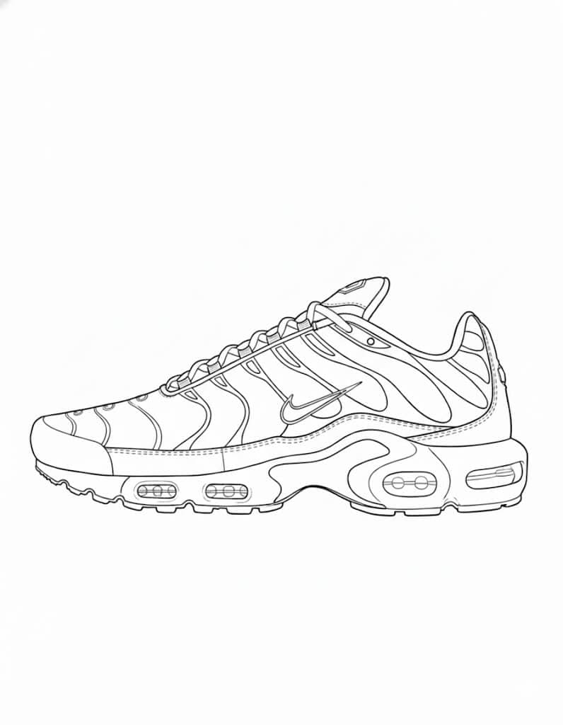 Nike Air Max Plus Sneaker Ausmalbild