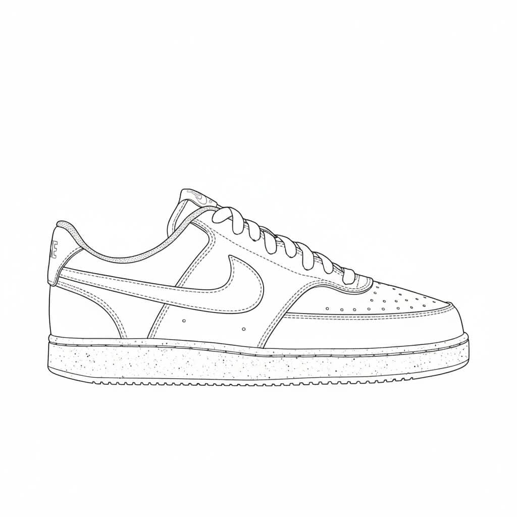 Nike Court Vision Sneaker Ausmalbild