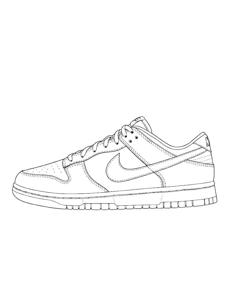 Nike Dunk Sneaker Ausmalbild