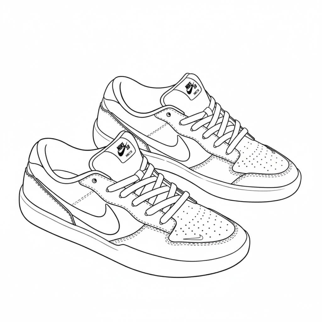 Nike SB Skate Sneaker Ausmalbild