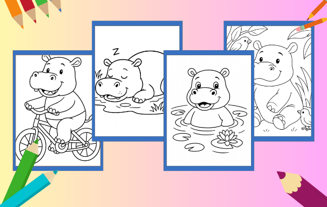 Nilpferd Ausmalbilder