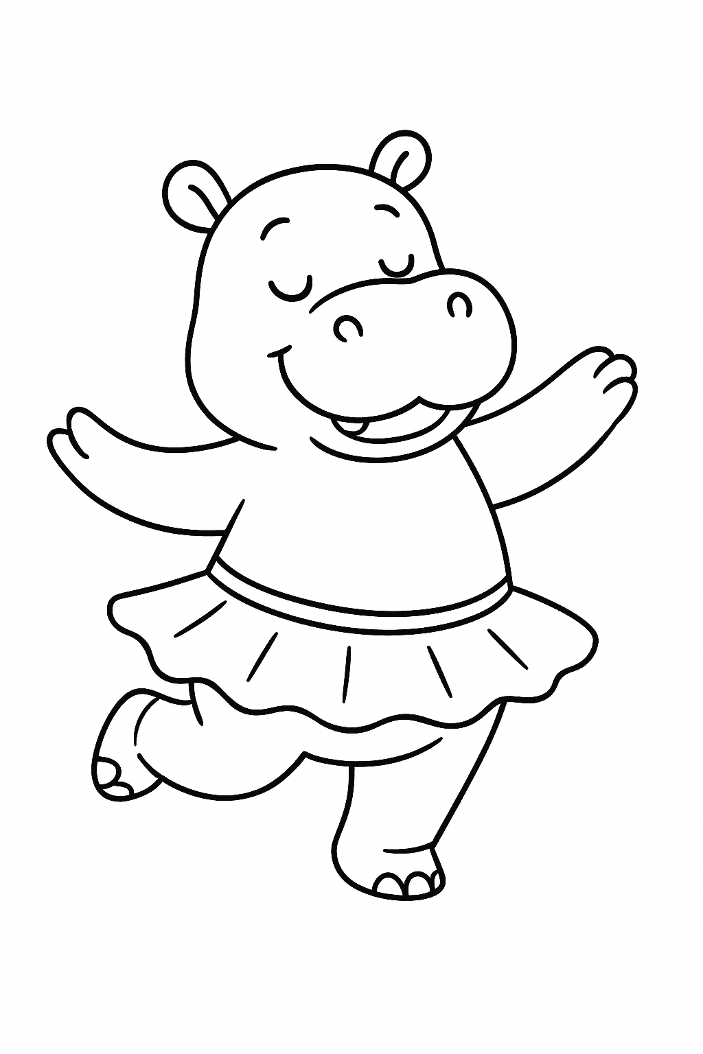 Tanzendes Nilpferd Ausmalbild