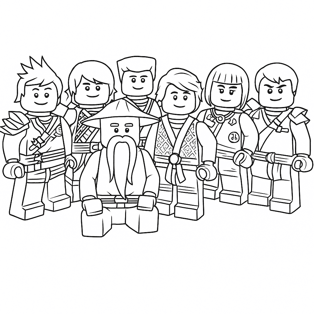 Ninjago-Charaktere zum Ausmalen