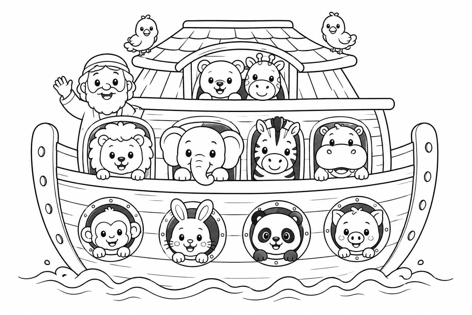 Noahs Arche Kinderzeichnung Ausmalbild