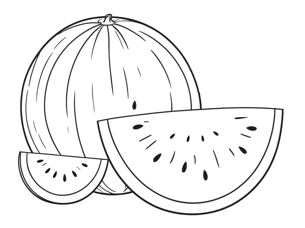 Wassermelone Ausmalbild