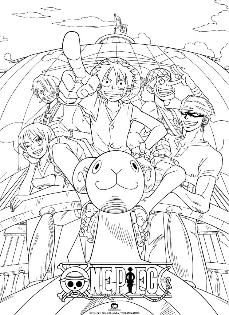 One Piece Charaktere Ausmalbild