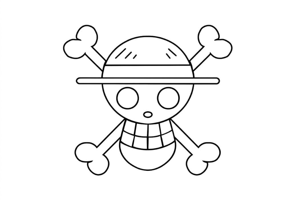 One Piece Piratenflagge Ausmalbild