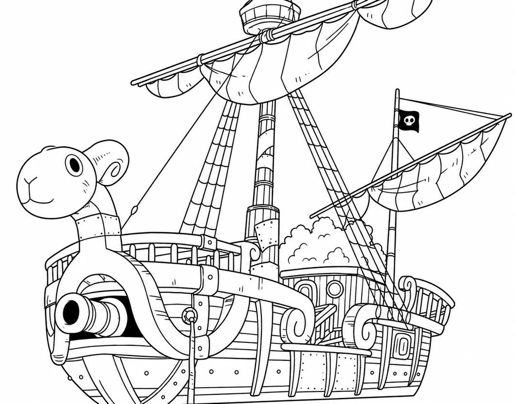 One Piece Schiff Ausmalbild
