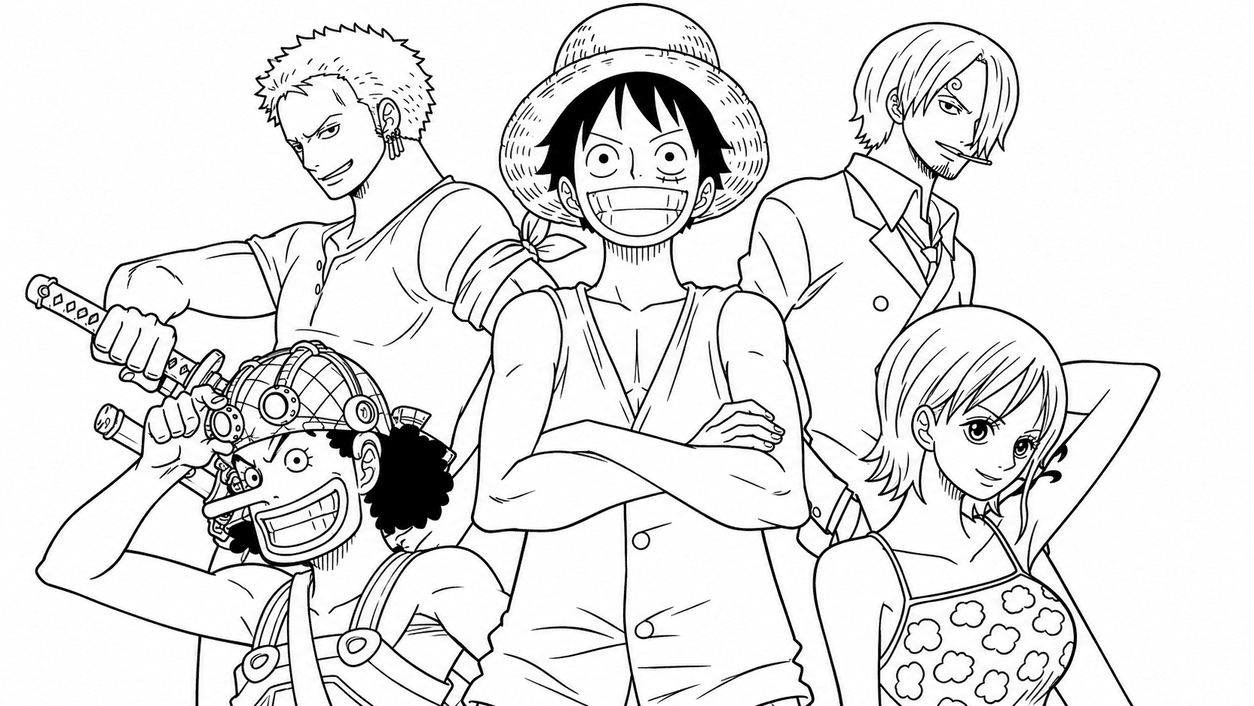 One Piece Zeichnung Ausmalbild