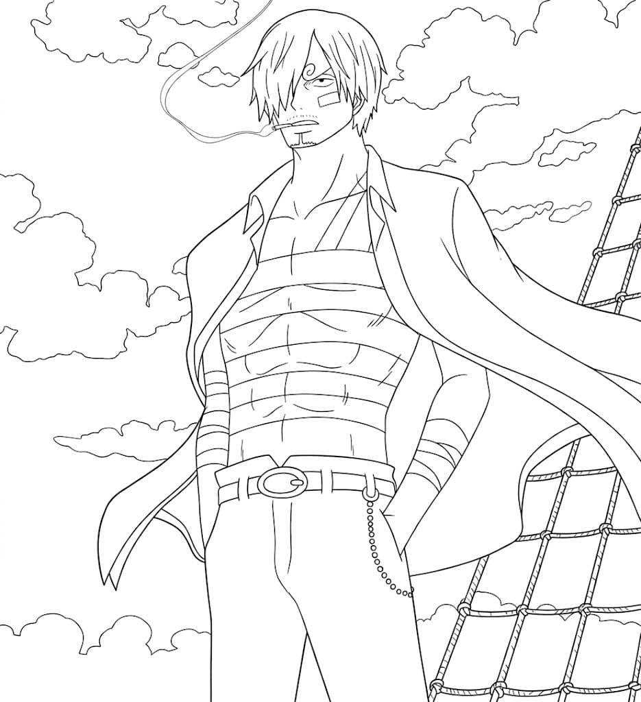 Sanji One Piece Ausmalbild