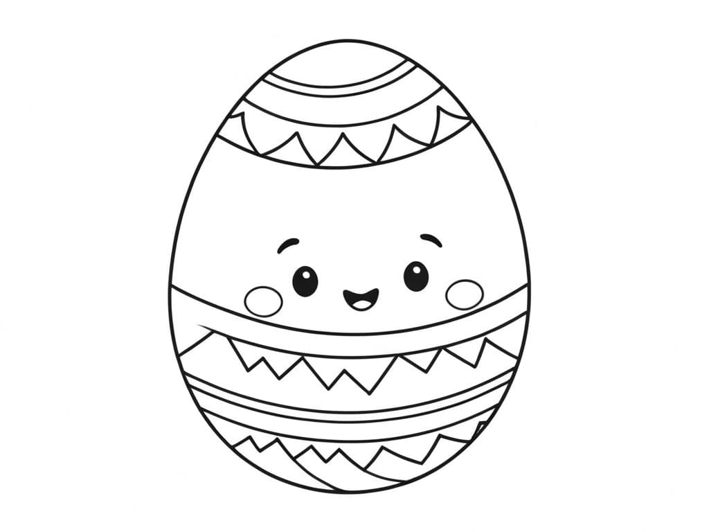 Fröhliches Osterei Ausmalbild
