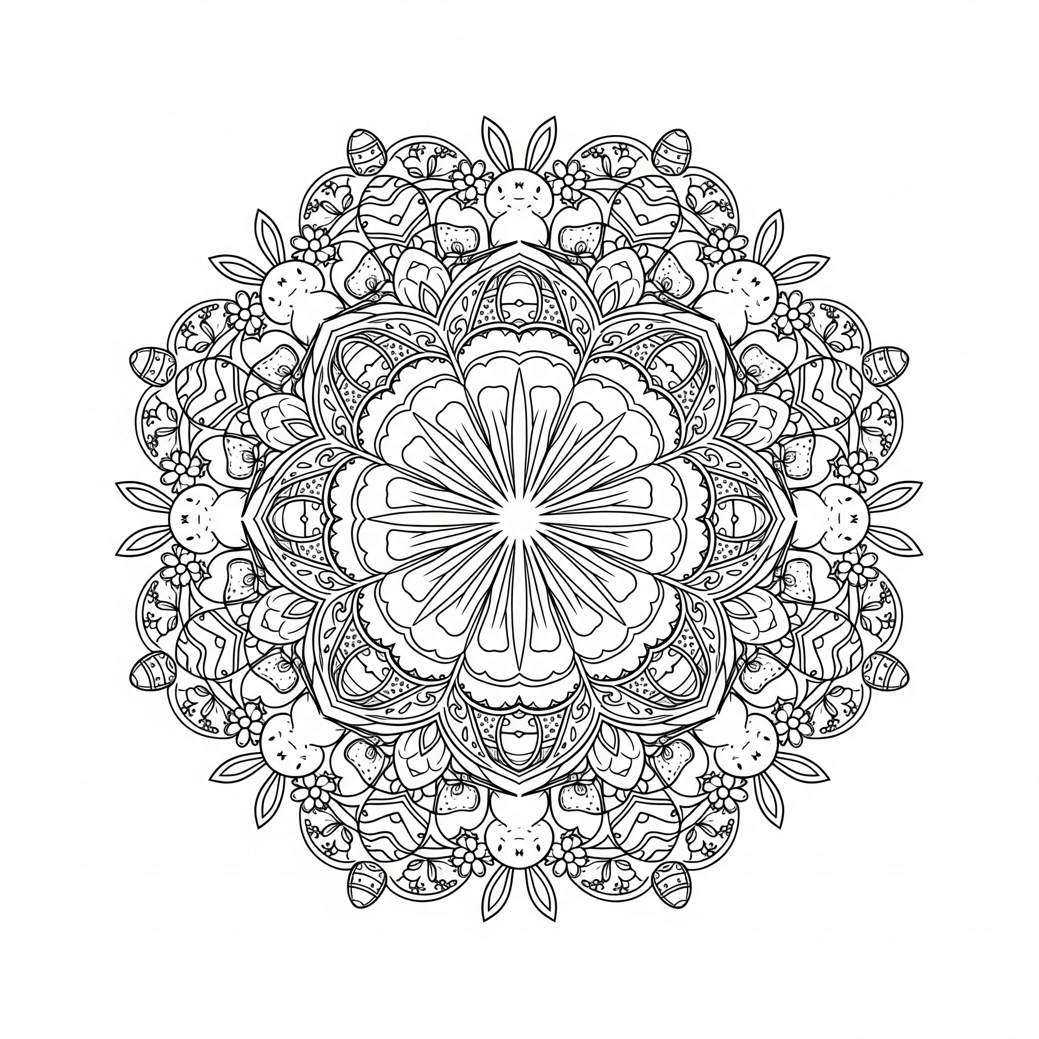 Oster Mandala Ausmalbild