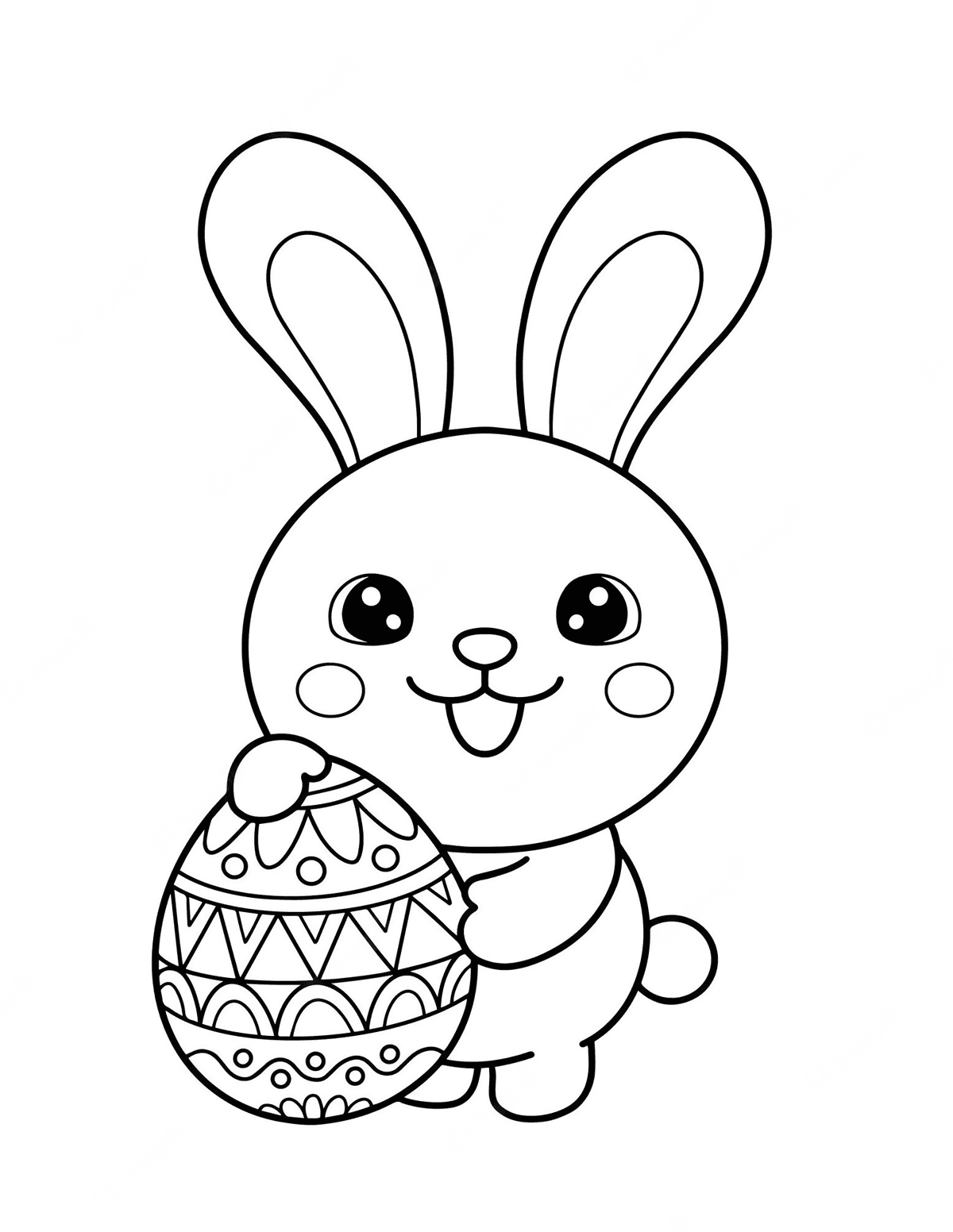 Osterhase mit Ei Ausmalbild