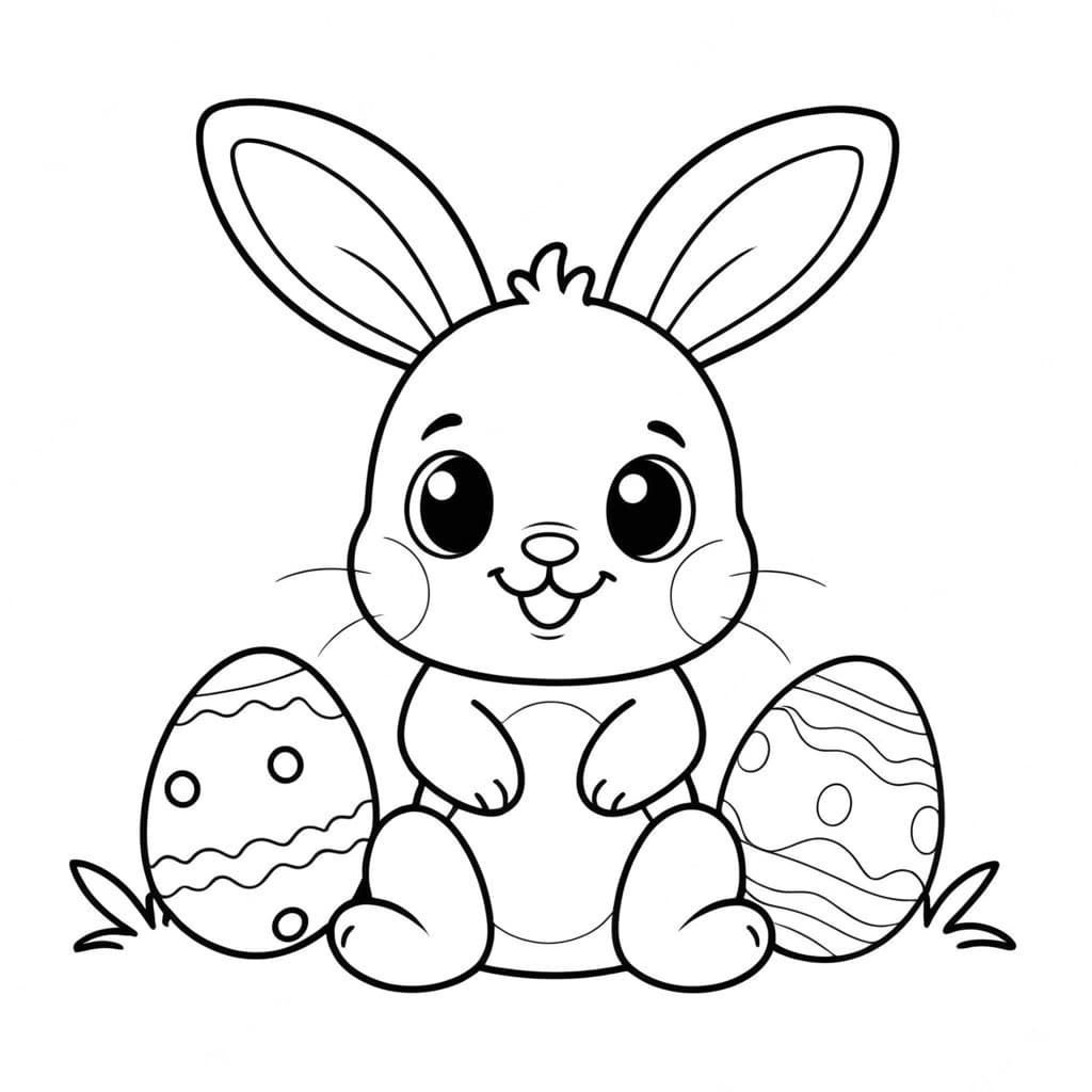 Osterhasenbaby Ausmalbild