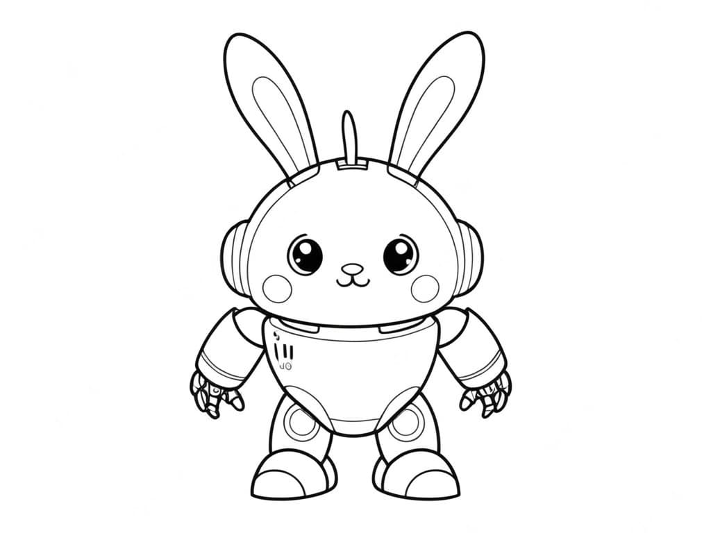 Roboter Osterhase Ausmalbild