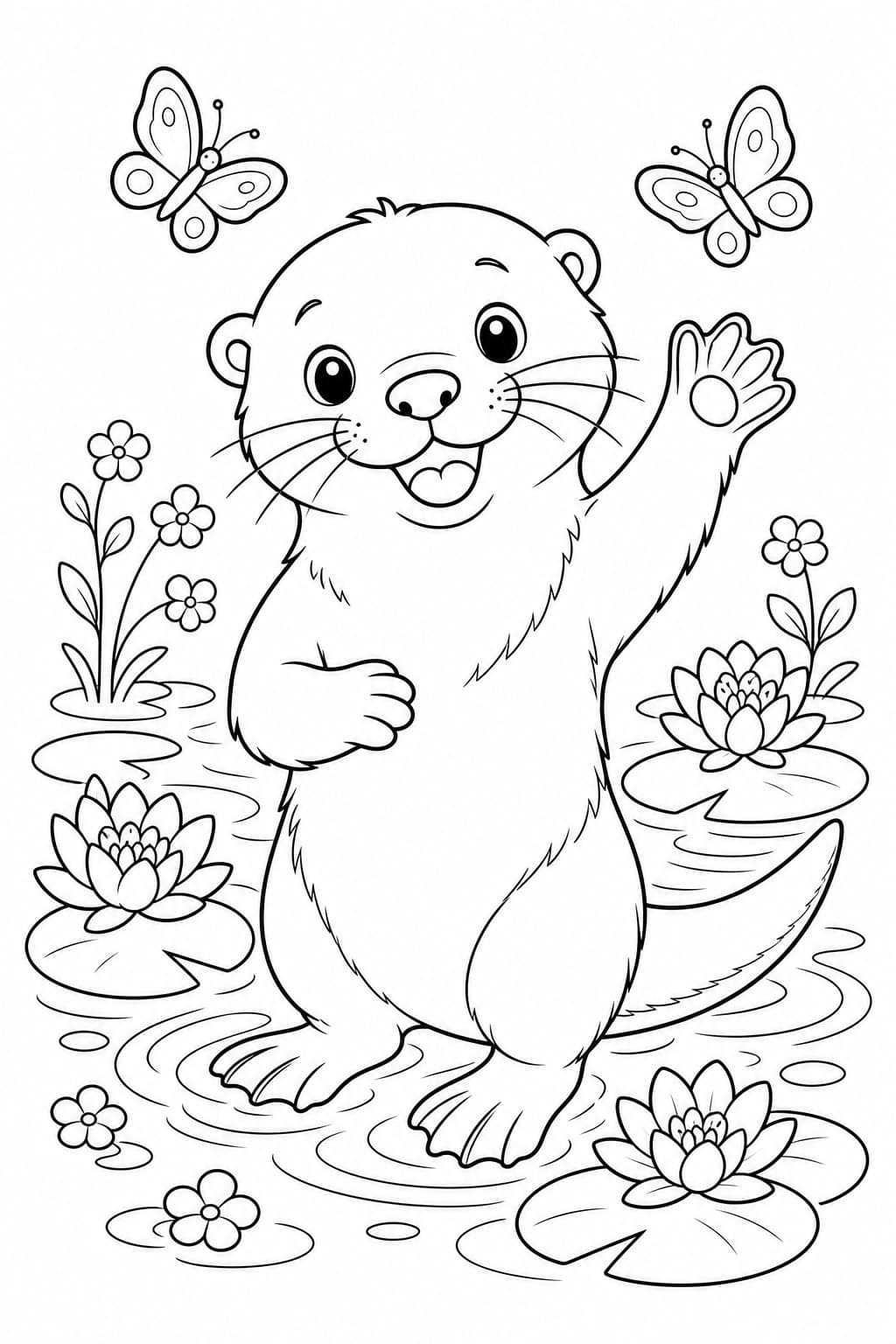 Niedliches Otter Ausmalbild