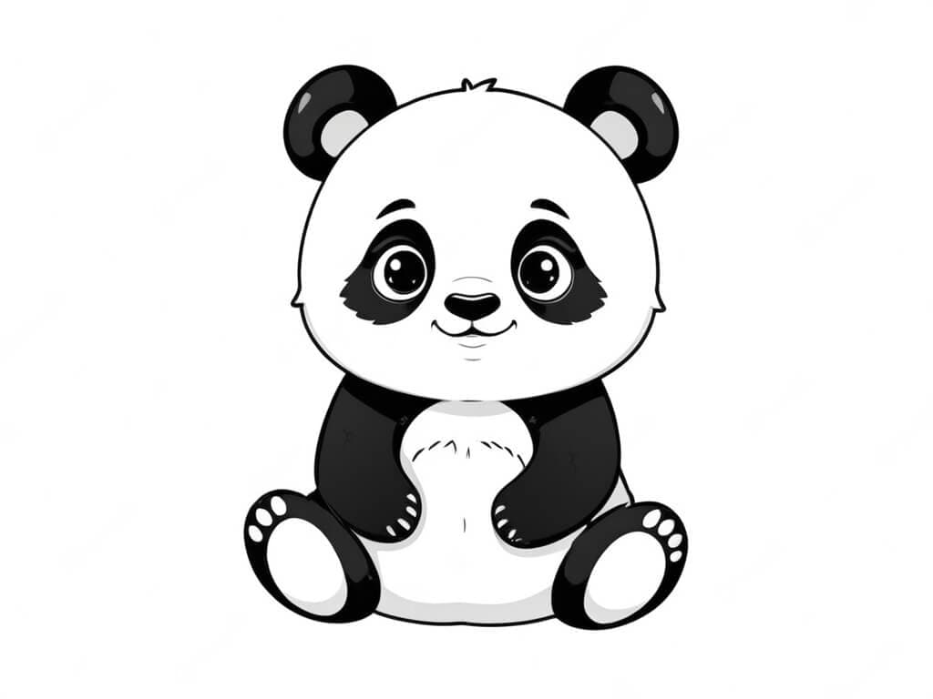 Niedlicher Panda Ausmalbild