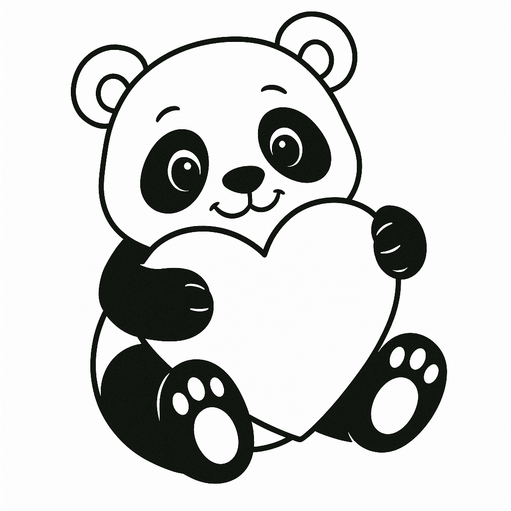 Süßer Panda Ausmalbild