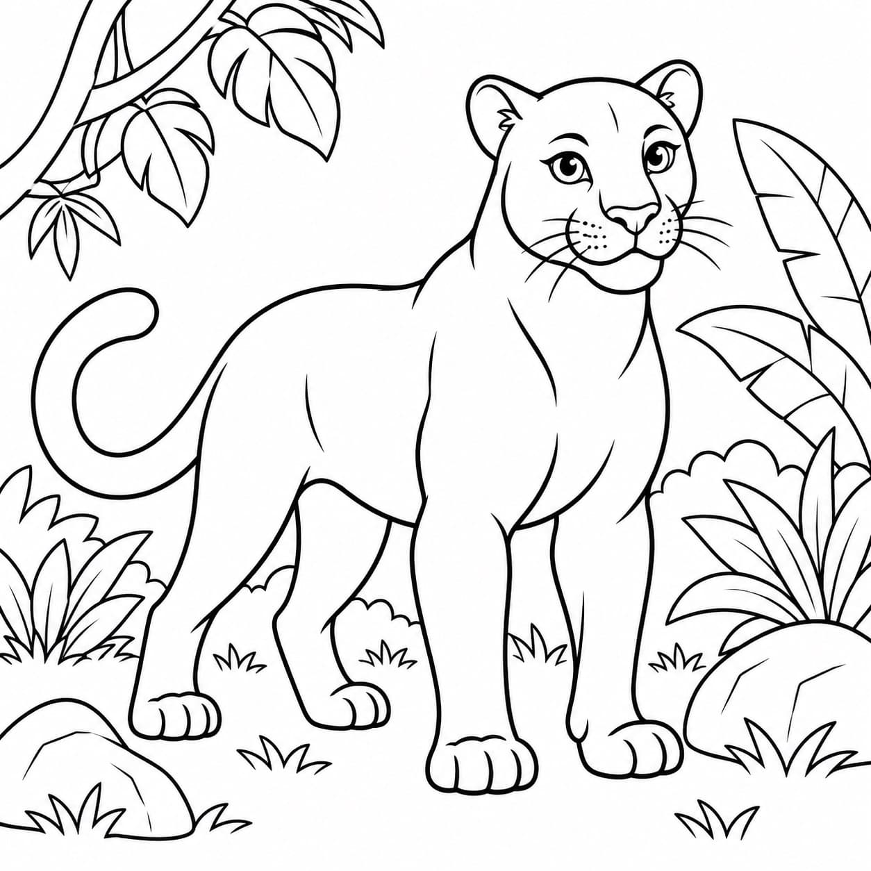 Majestätischer Panther Ausmalbild