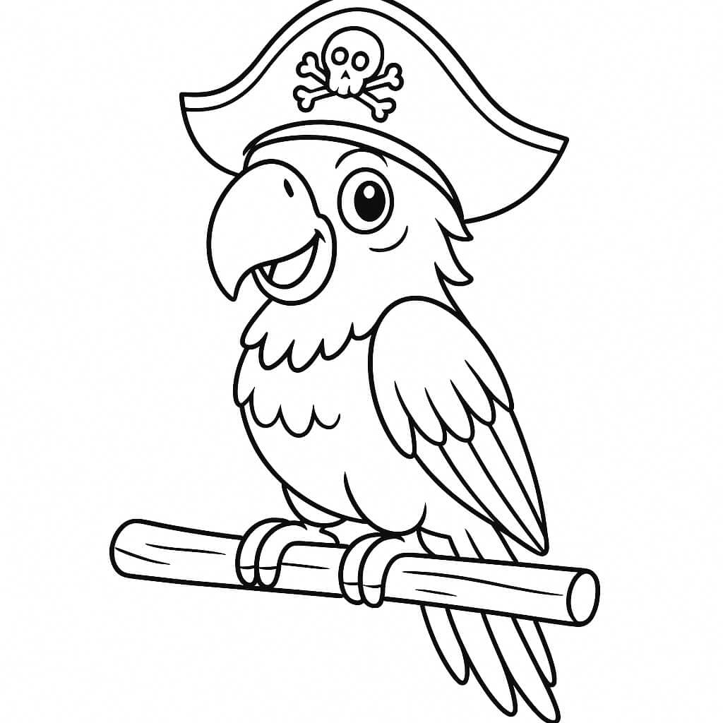 Piraten-Papagei Ausmalbild