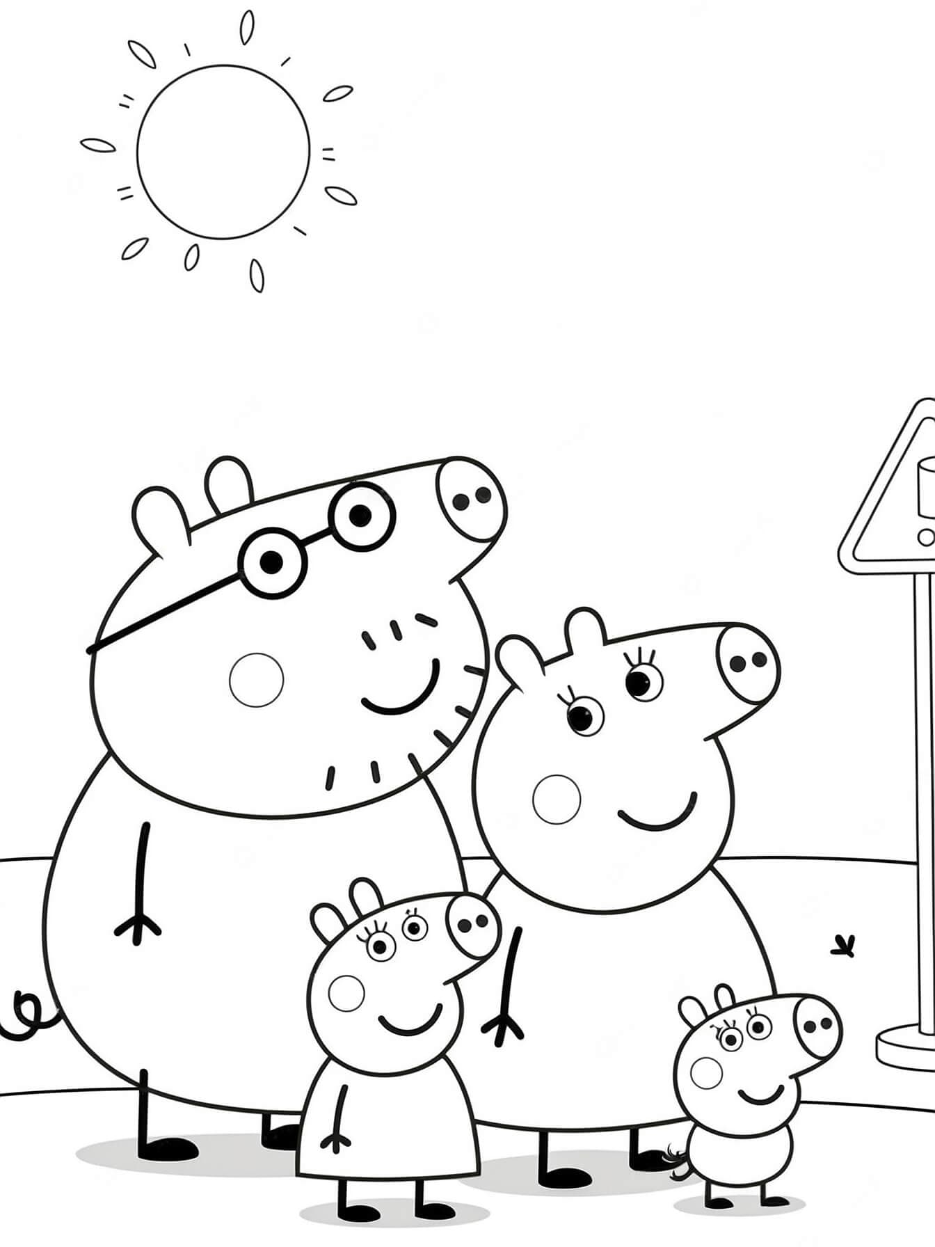 Familie Peppa Wutz Ausmalbild