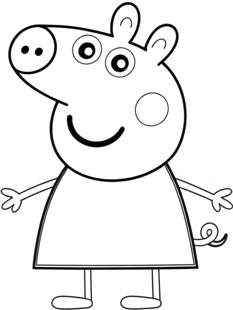 Glückliche Peppa Wutz Ausmalbild