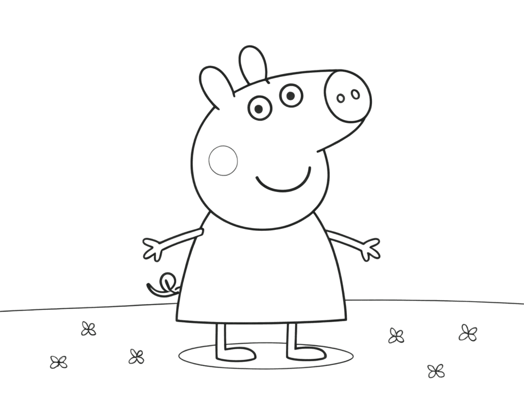 Peppa Wutz auf der Wiese Ausmalbild