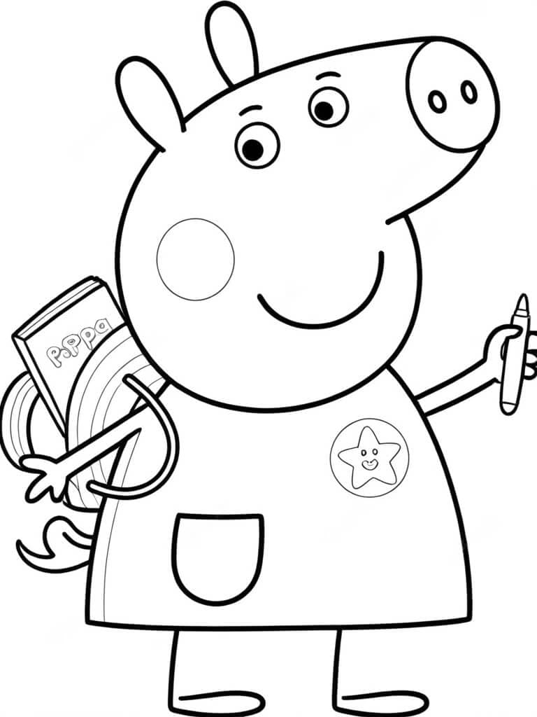 Peppa Wutz geht zur Schule Ausmalbild