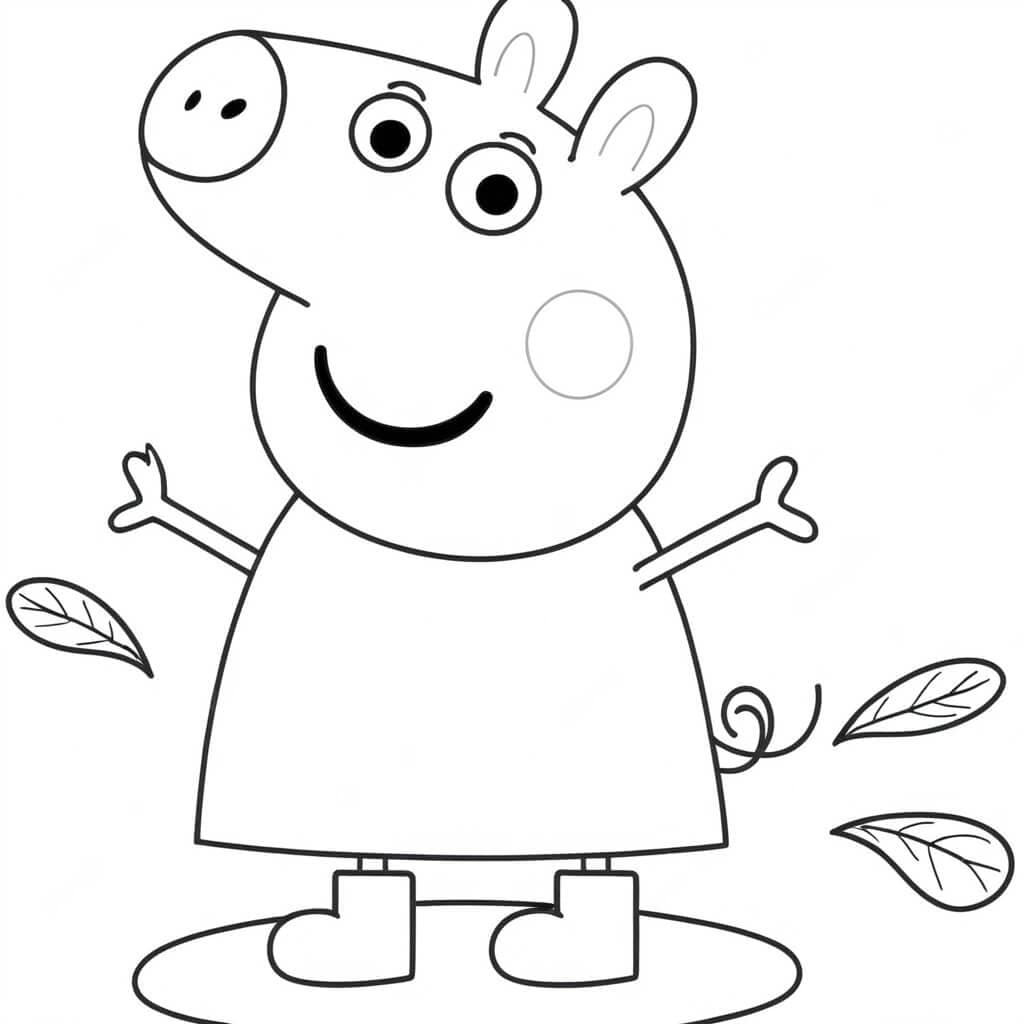 Peppa Wutz hüpft Ausmalbild