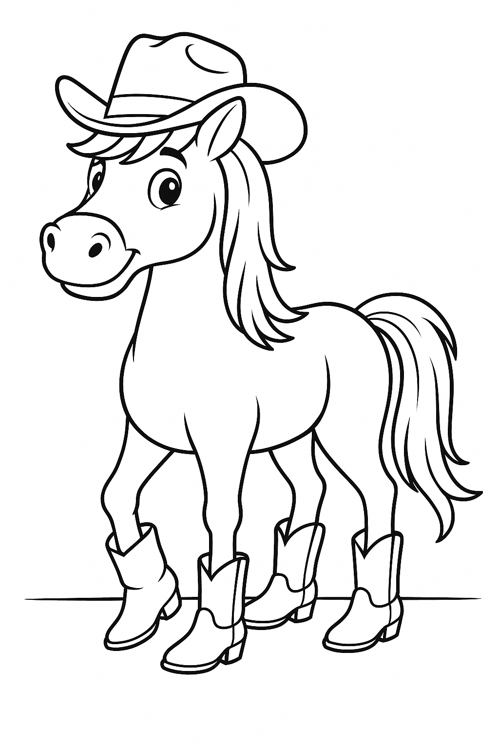 Cowboy-Pferd zum Ausmalen