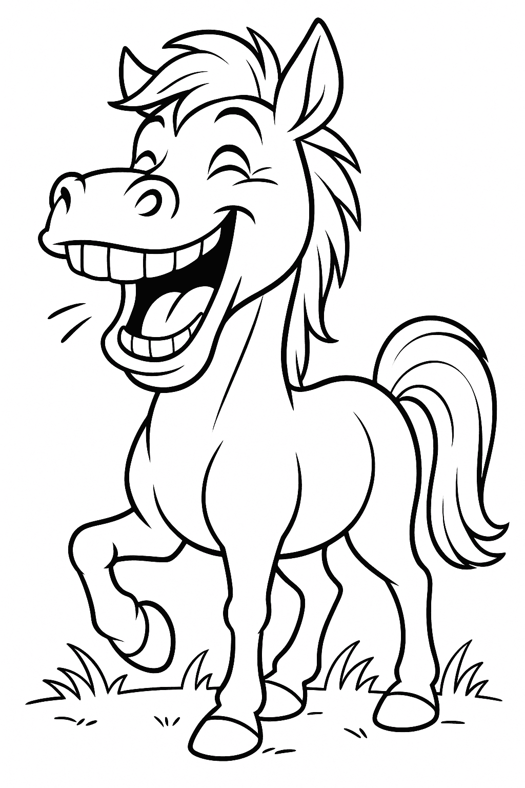 Lachendes Pferd zum Ausmalen