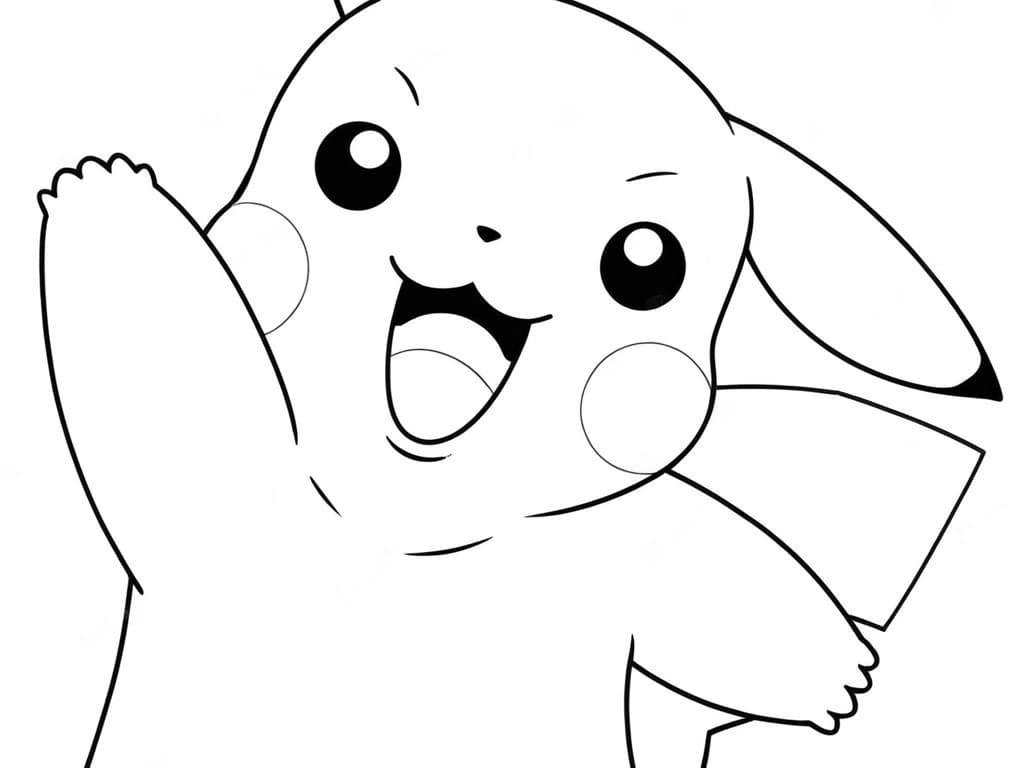 Glückliches Pikachu Ausmalbild