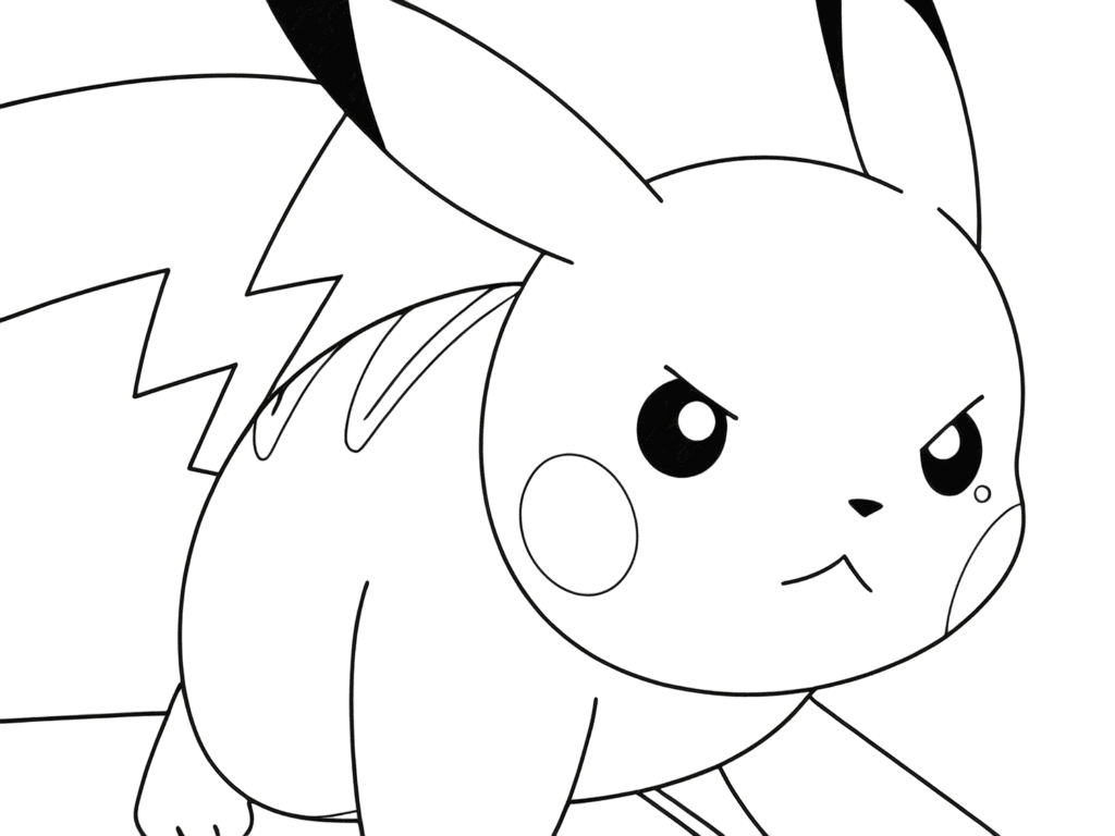 Pikachu im Kampf Ausmalbild