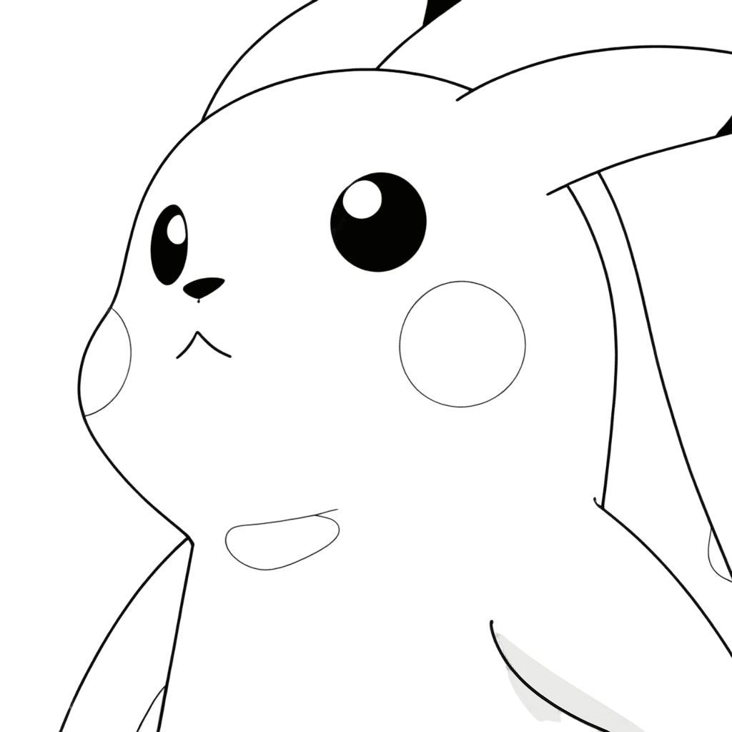Pikachu konzentriert für den Kampf Ausmalbild
