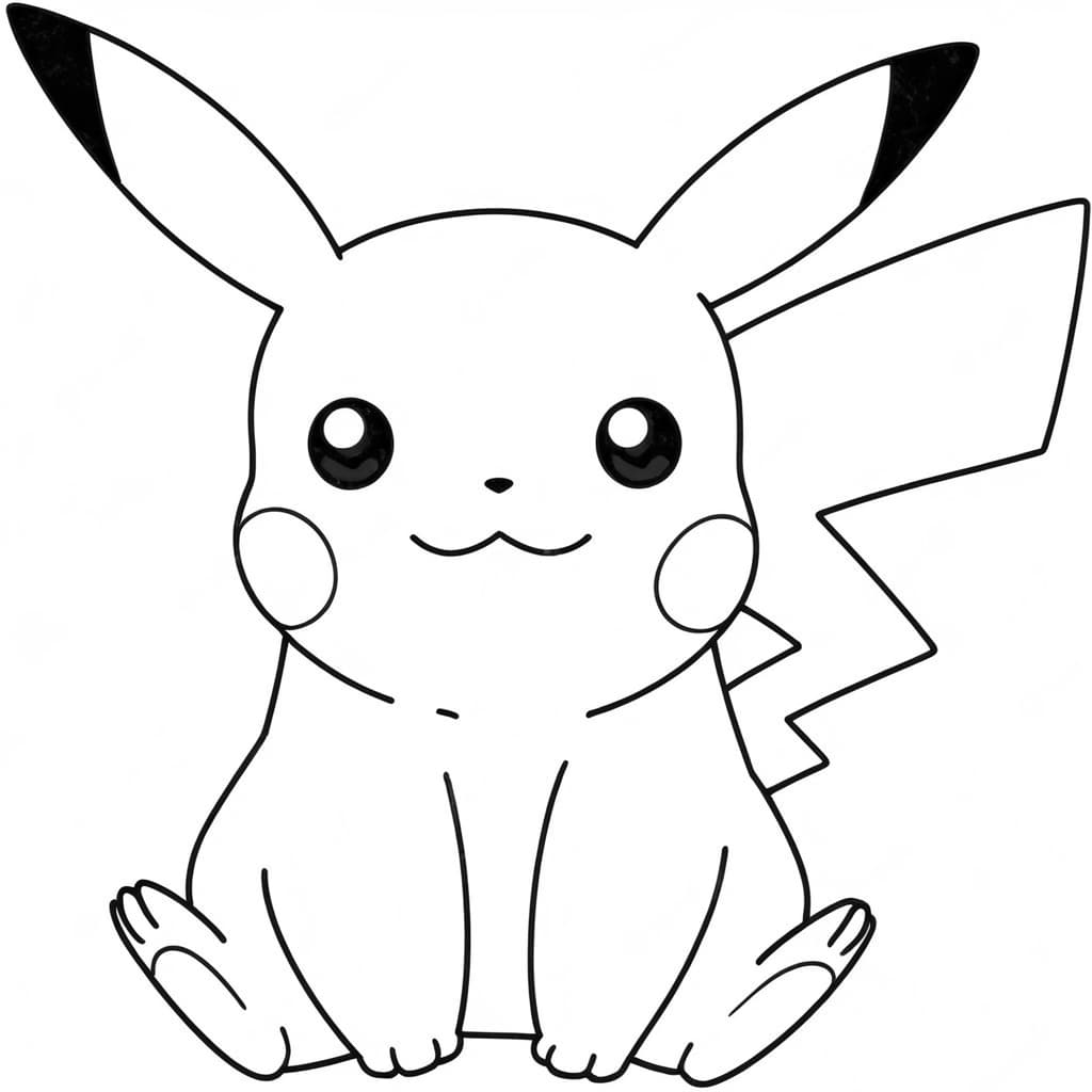 Pikachu macht eine Pose Ausmalbild