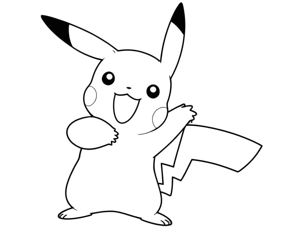 Pikachu sagt Hallo Ausmalbild