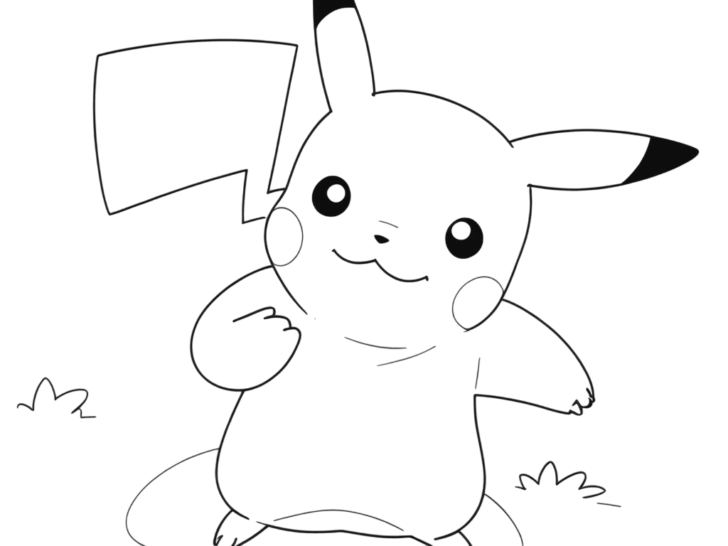 Selbstbewusstes Pikachu Ausmalbild