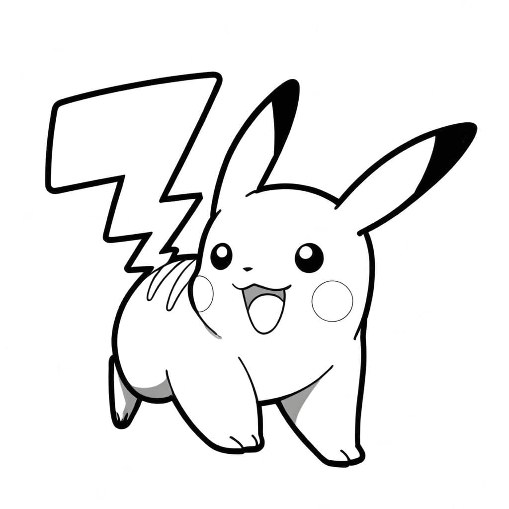 Spielendes Pikachu Ausmalbild