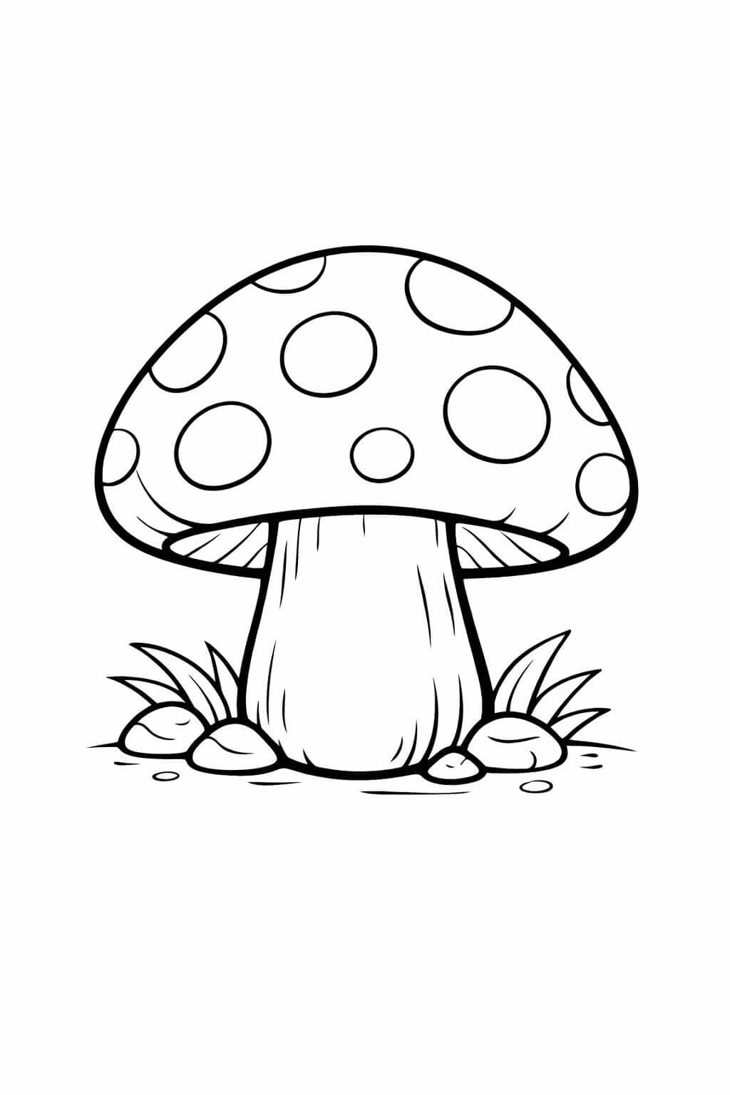 Pilz mit großen Punkten Ausmalbild