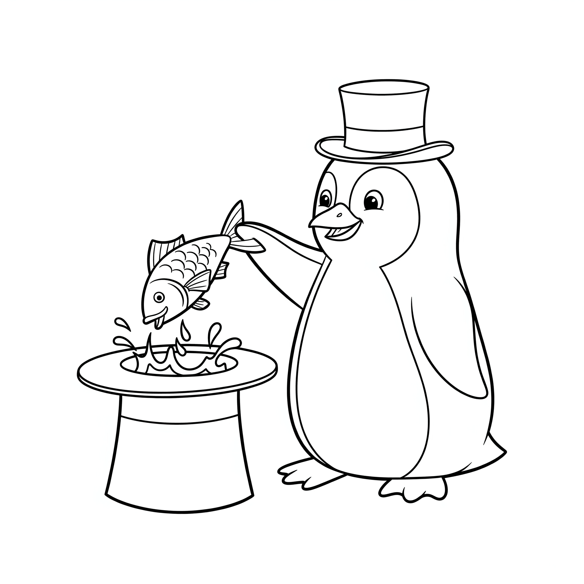 Magischer Pinguin Ausmalbild