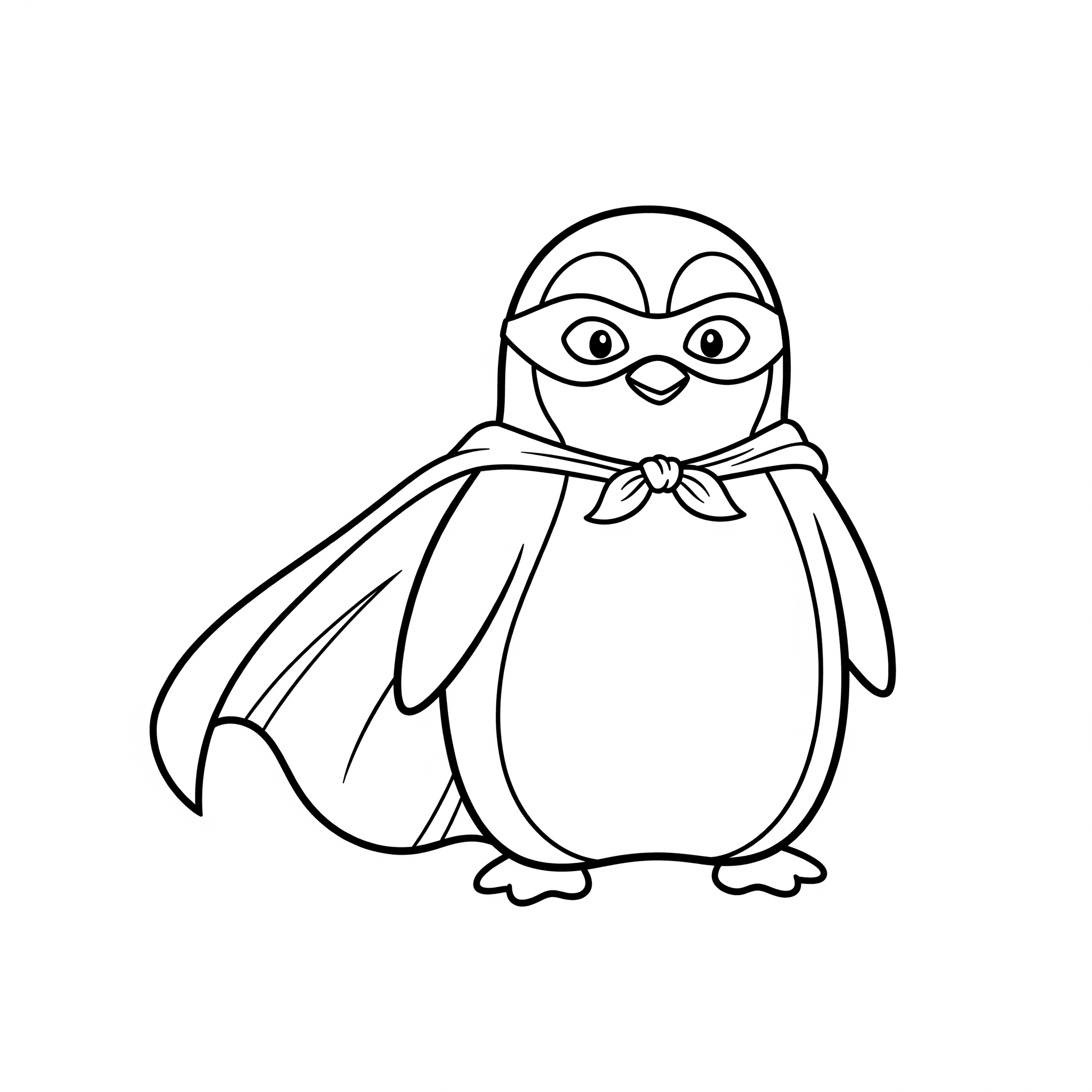 Superhelden-Pinguin Ausmalbild
