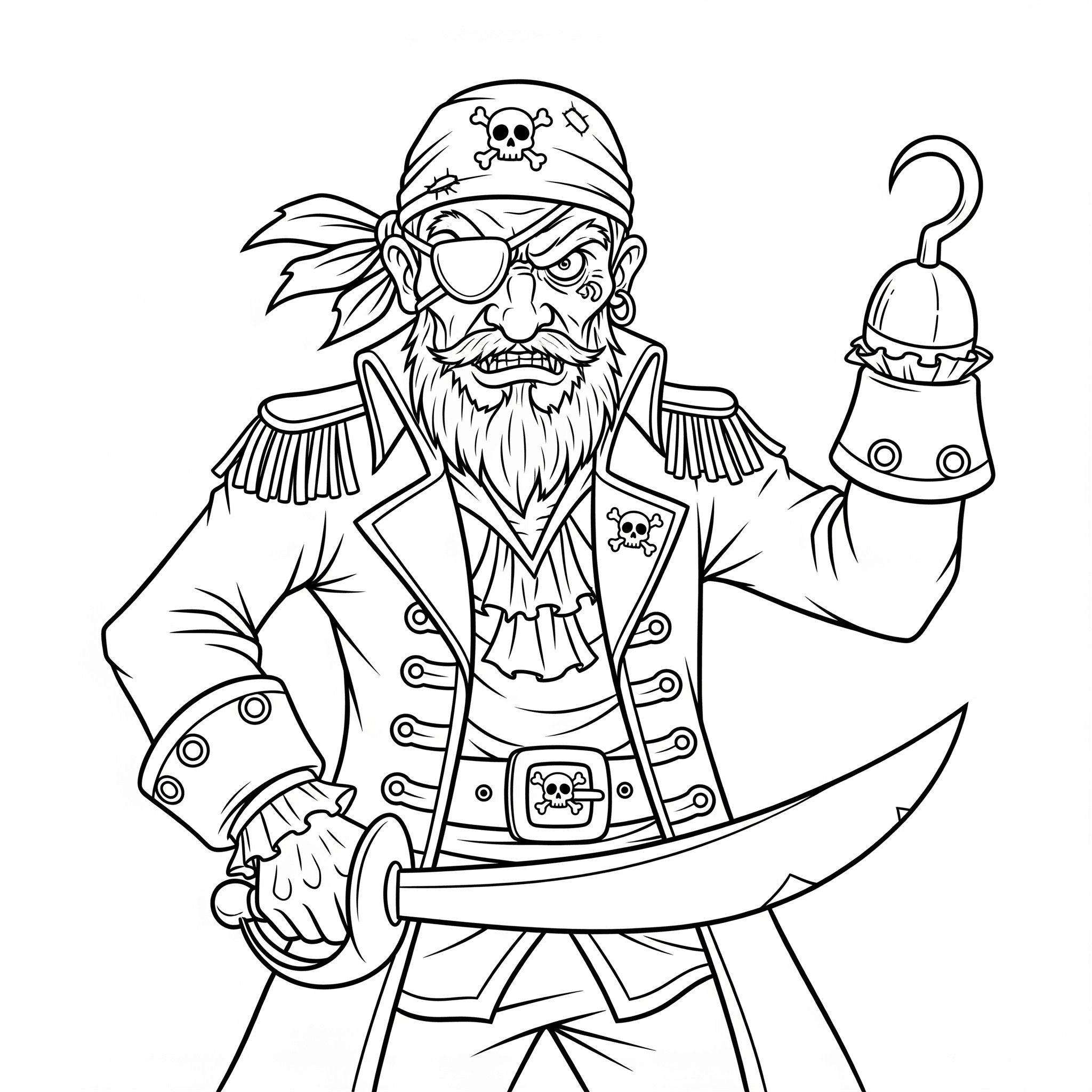 Gruseliger Pirat Ausmalbild