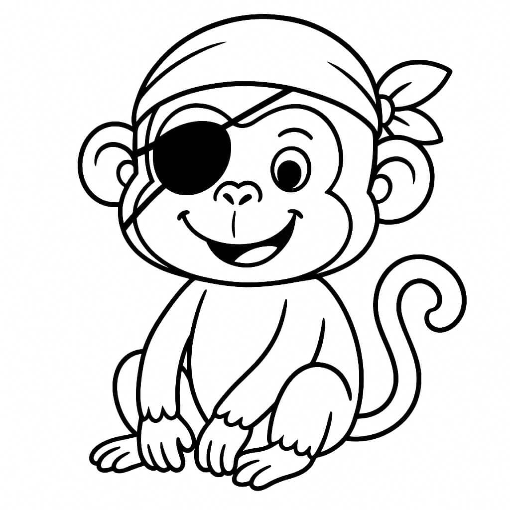 Piratenaffe Ausmalbild