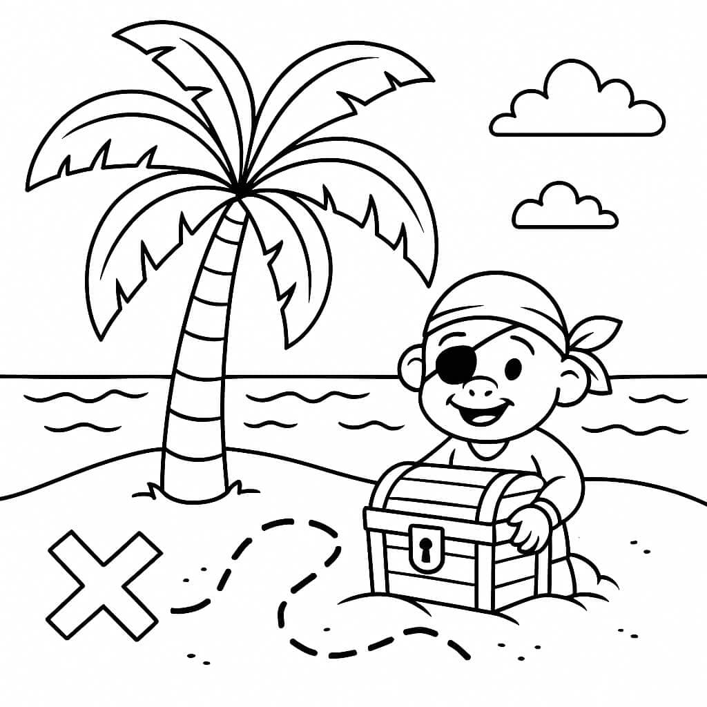 Pirateninsel Ausmalbild